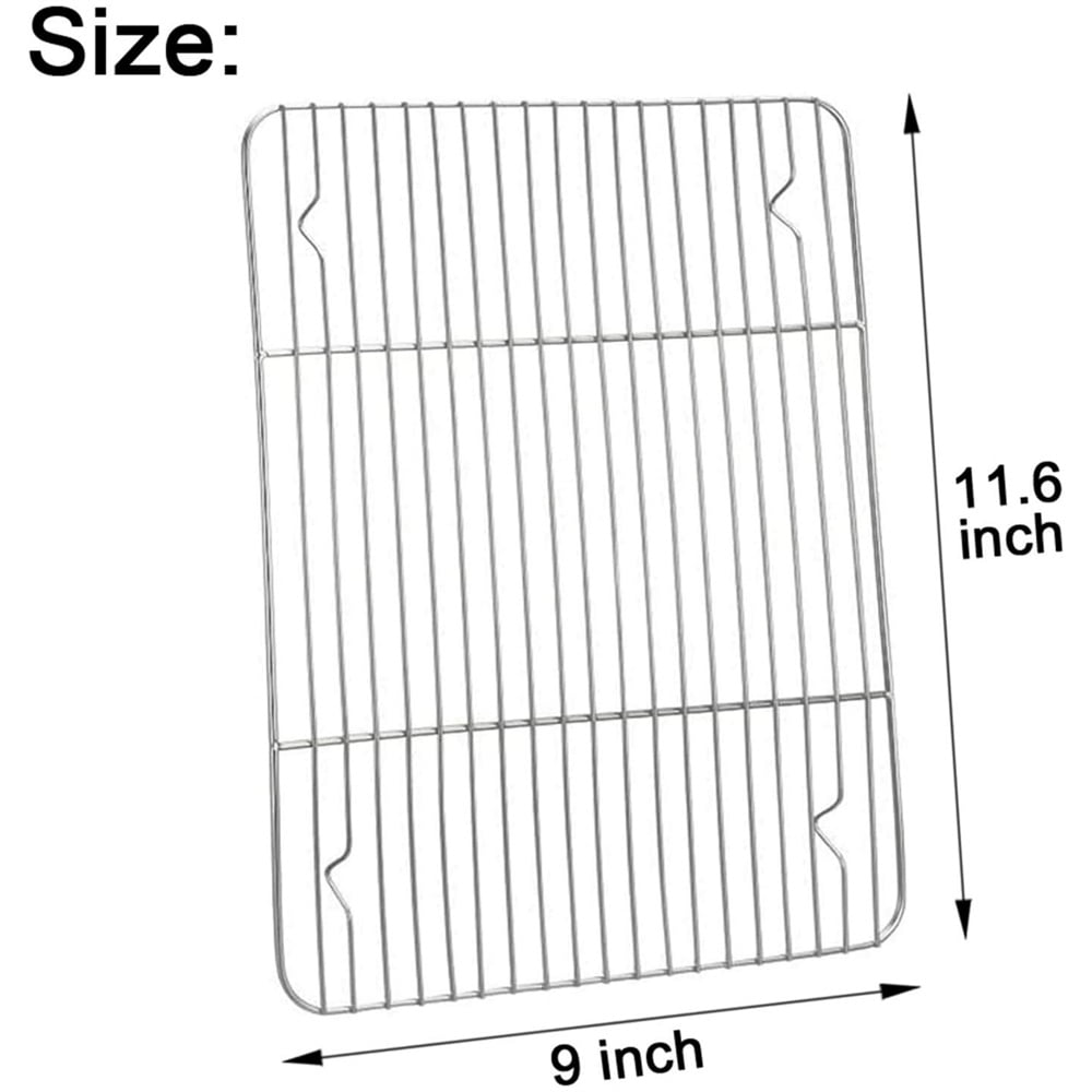 1Pack Kitchen Baking Rack,QZS Small Cooking Rack,Nonstick Wire Grill Net,Stainless Steel Roasting Grid Frame,Oven & Dishwasher Safe,for Picnic Camping Dinning and Outdoors 8"x 6 11"×9"×0.6"