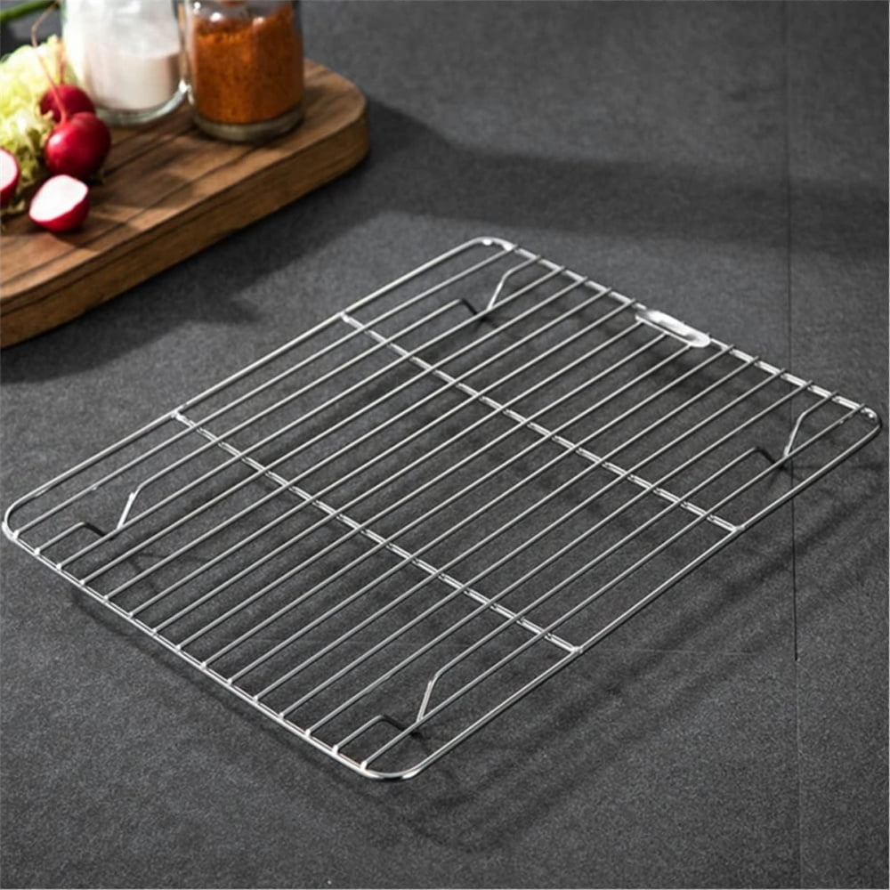 1Pack Kitchen Baking Rack,QZS Small Cooking Rack,Nonstick Wire Grill Net,Stainless Steel Roasting Grid Frame,Oven & Dishwasher Safe,for Picnic Camping Dinning and Outdoors 8"x 6 11"×9"×0.6"