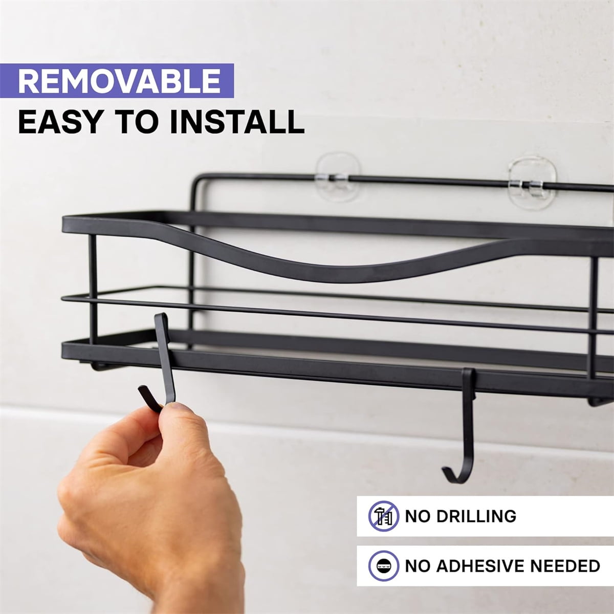 Tutuviw 20 Pcs 2.4in Long J-Hook for Wire Shelving, Wire Rack Hook, Stainless Steel Hanger Clip-on Hooks, Hanging Sink Grid Hook, Heavy Duty Utility Hooks for Kitchen Bedroom Office, Silver Black
