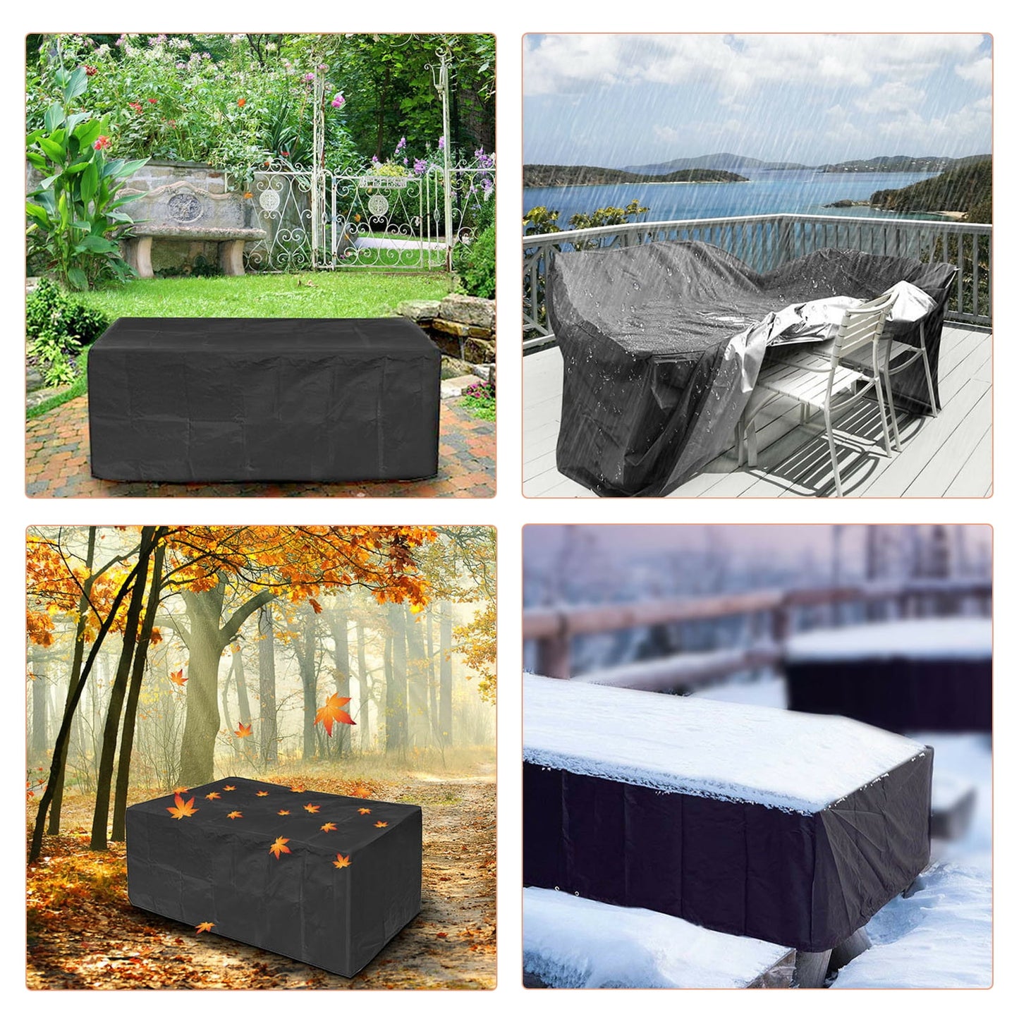 Rectangular Patio Table Cover Heavy Duty Waterproof Outdoor Furniture Set Cover 50" x 50" x 29"
