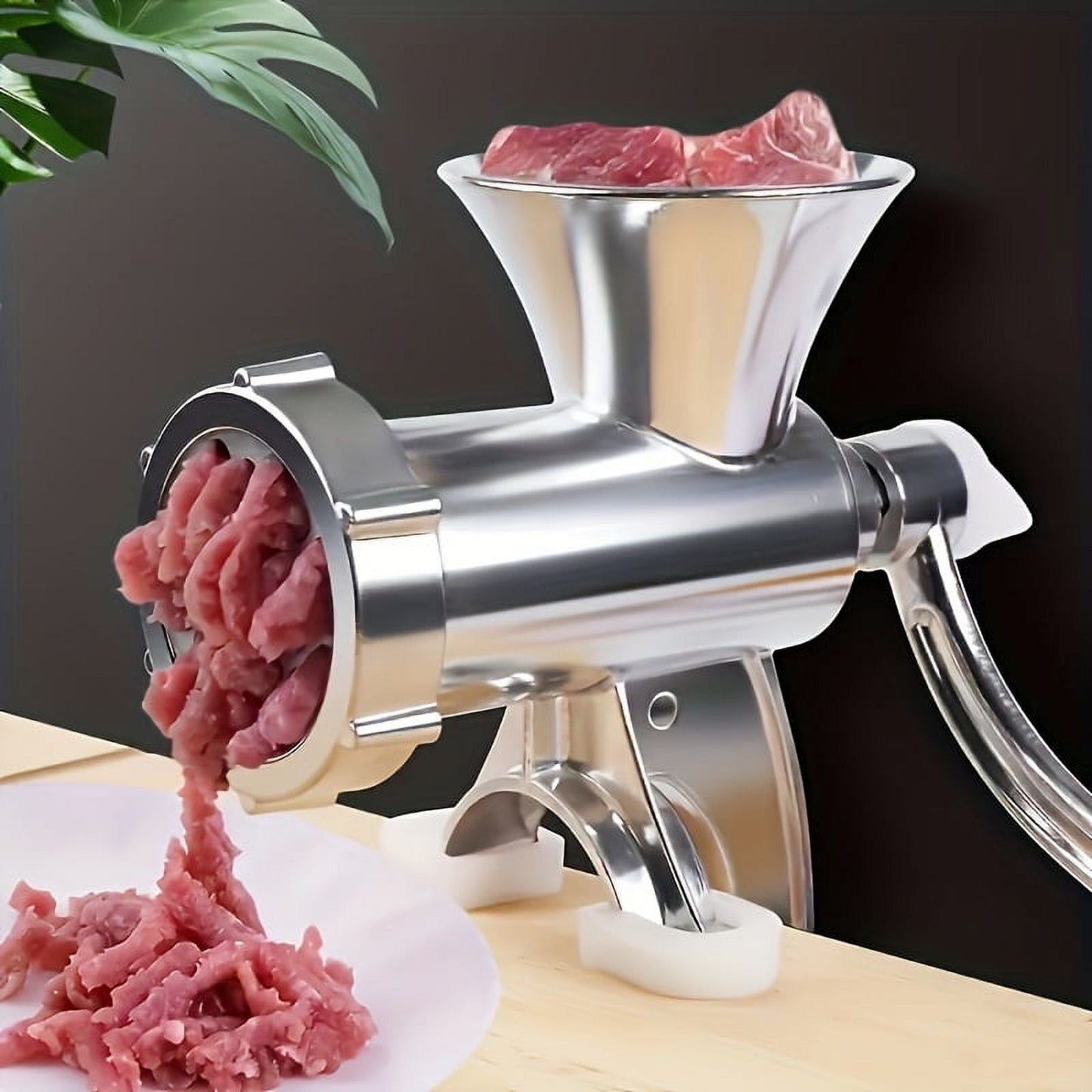 Stainless Steel Manual Meat Grinder With Tabletop Clamp - Heavy Duty Sausage Maker & Vegetable Crusher, Essential Kitchen Gadget