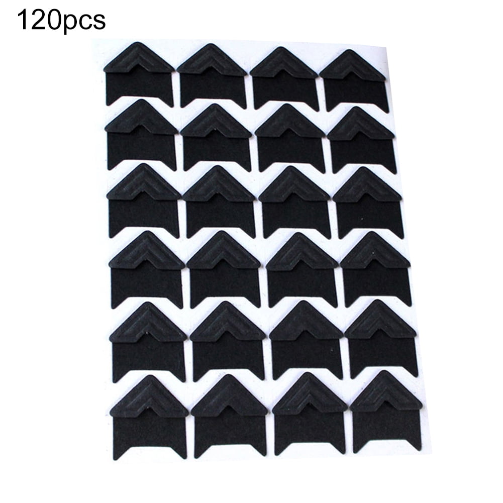 opvise 120Pcs Self-Adhesive Photo Frame Corner Sticker Craft Scrapbook Album Decor Silver Black