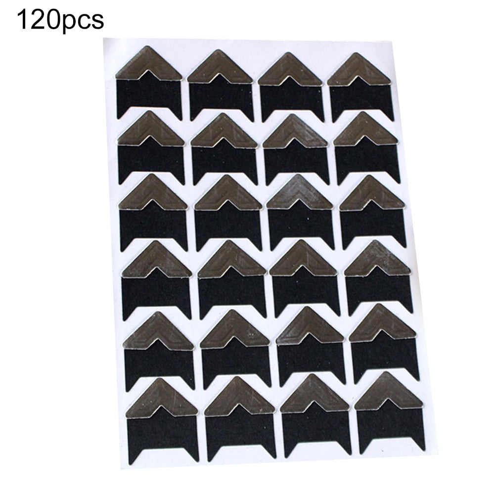 opvise 120Pcs Self-Adhesive Photo Frame Corner Sticker Craft Scrapbook Album Decor Silver Gold