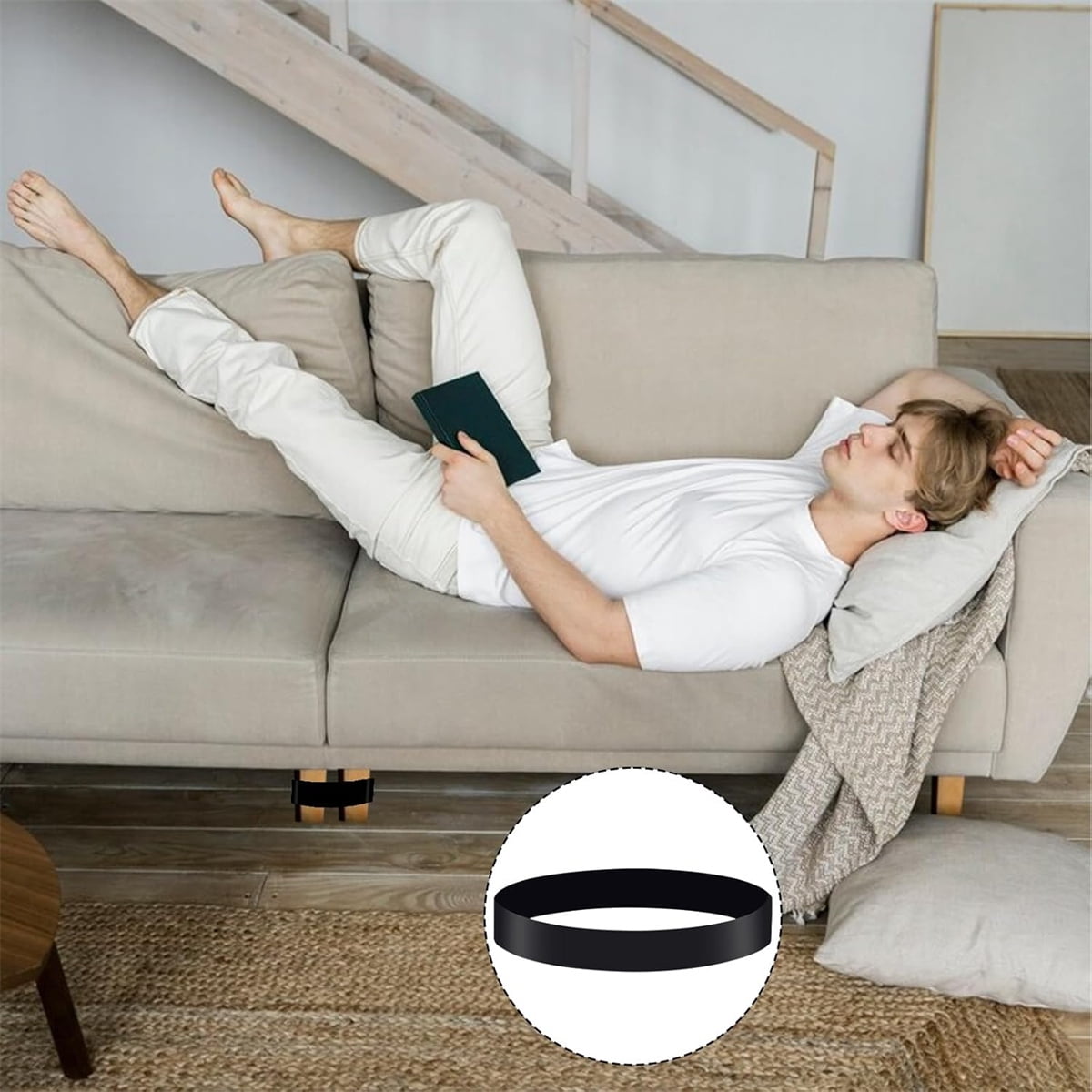 Sectional Couch Connector Tutuviw 16 Pcs Sofa Couch Leg Strap,Heavy Duty Rubber Cinch Strap Keep Prevent Sofa Sliding,Reusable Loop Cinch Quick Install Tool for Fixing Sectional Together