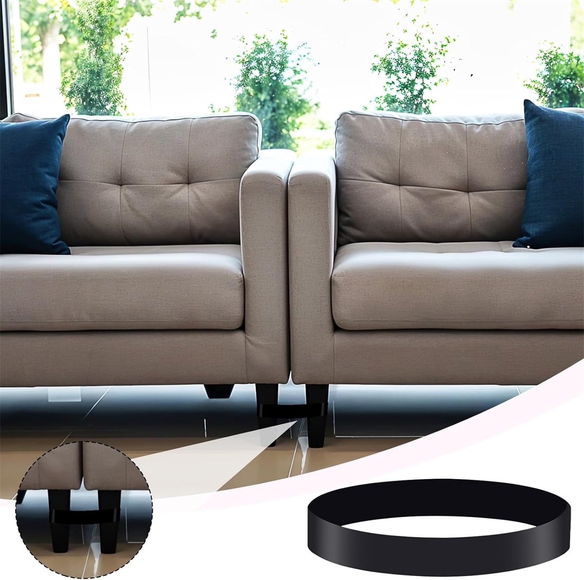 Sectional Couch Connector Tutuviw 16 Pcs Sofa Couch Leg Strap,Heavy Duty Rubber Cinch Strap Keep Prevent Sofa Sliding,Reusable Loop Cinch Quick Install Tool for Fixing Sectional Together