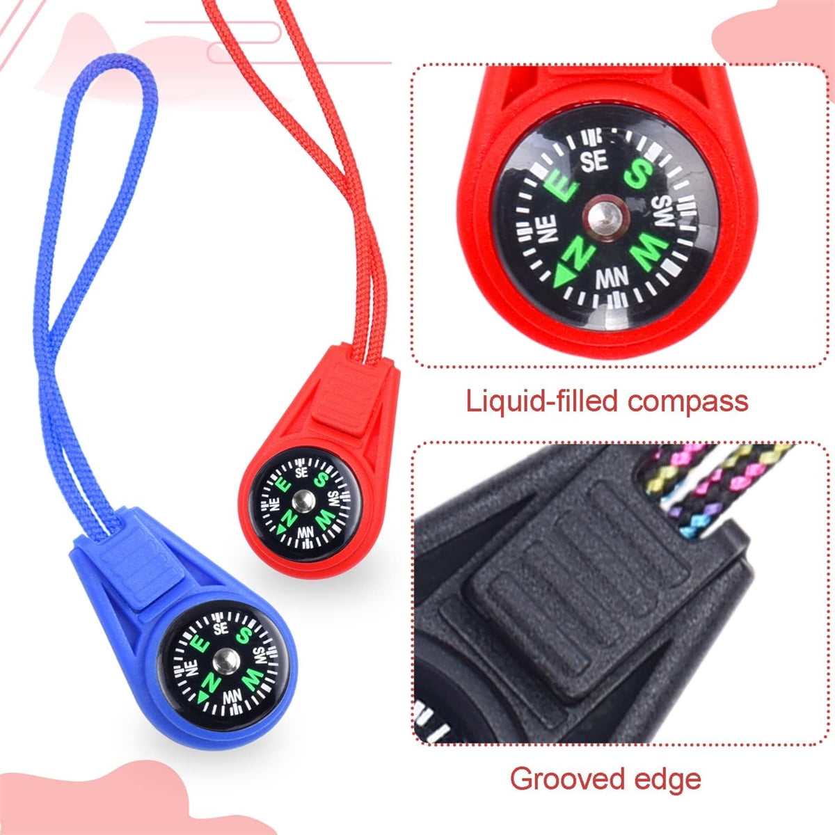 Tutuviw 25Pcs Compass for Kids Bulk,Multi-Color Mini Survival Compass,Outdoor Pocket Compass,Mini Compass Keychain Bulk for Hiking Survival Kits Watchband Bracelet Necklace Key Chain