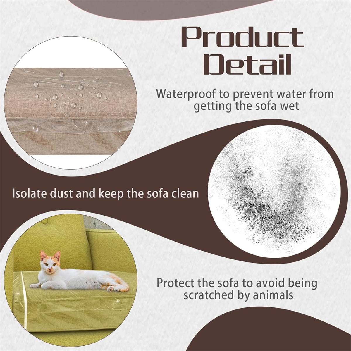 Tutuviw Plastic Sofa Seat Cushion Covers,1Pc 28x28x9in Waterproof Couch Covers,Furniture Sofa Seat Slipcover,Wear Resistant Couch Furniture Seat Couch Cover for Anti Cat Dog Clawing Scratching(Clear)