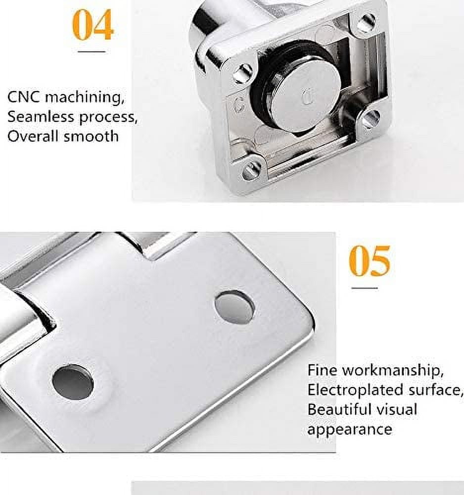 2 Packs Keyed Locks Twist Knob Locking Hasp for Small Doors, Cabinets and More,Stainless Steel Steel, Catch Latch Safety Lock with Keys (4inch, Silver)