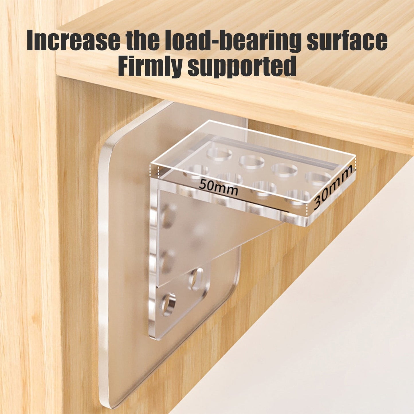 Adhesive Shelf Bracket, No-Drill Shelf Support Hooks, Clear Plastic Adhesive Wall-Mounted Bracket for Closet Cabinet Organization, Easy Instal(B) A