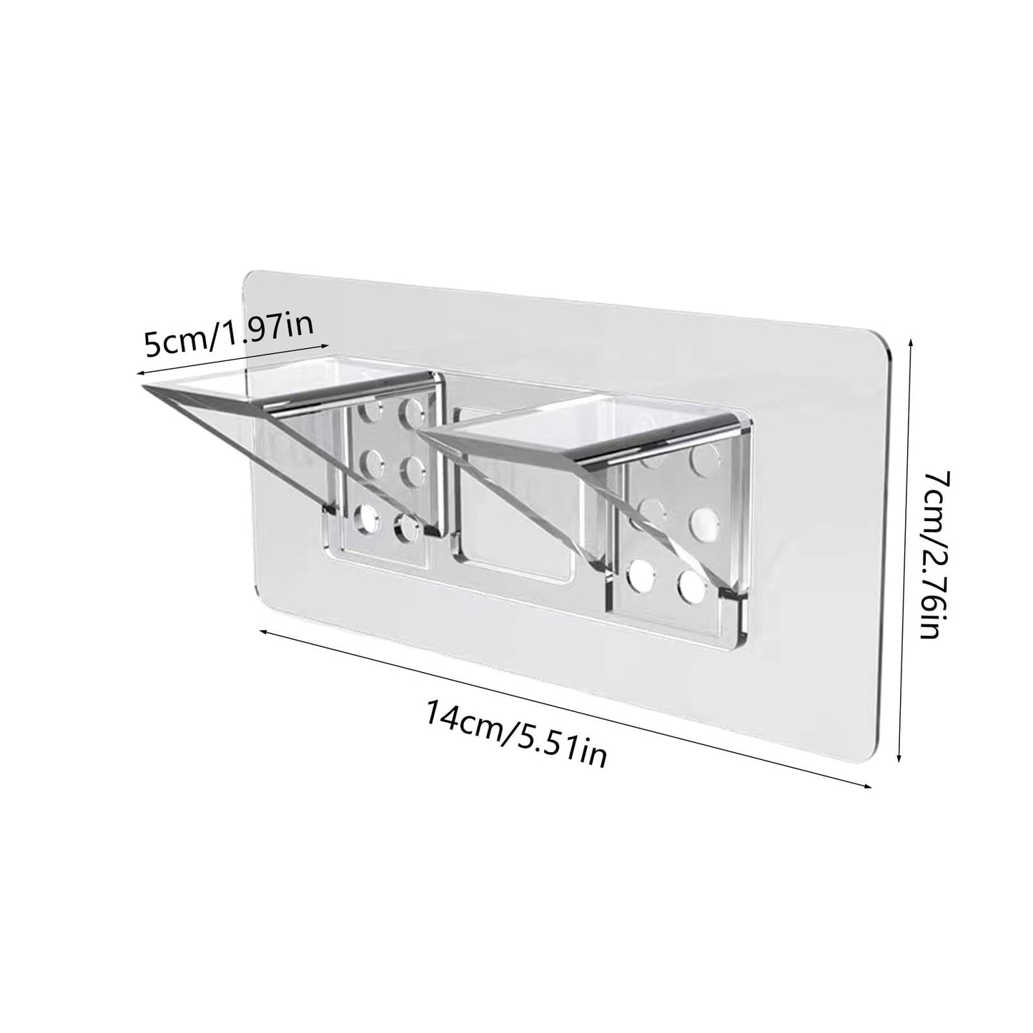 Adhesive Shelf Bracket, No-Drill Shelf Support Hooks, Clear Plastic Adhesive Wall-Mounted Bracket for Closet Cabinet Organization, Easy Instal(B) B