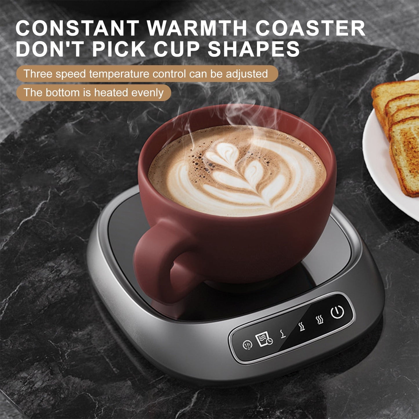 Coffee Mug Warmer, Mug Warmer for Office Desk, Electric Coffee Cup Warmer for Desk with 3-Temp Settings, Advanced Temperature-Controlled Beverage Warmers Heating Plate, for Coffee, Milk, Tea Multicolor