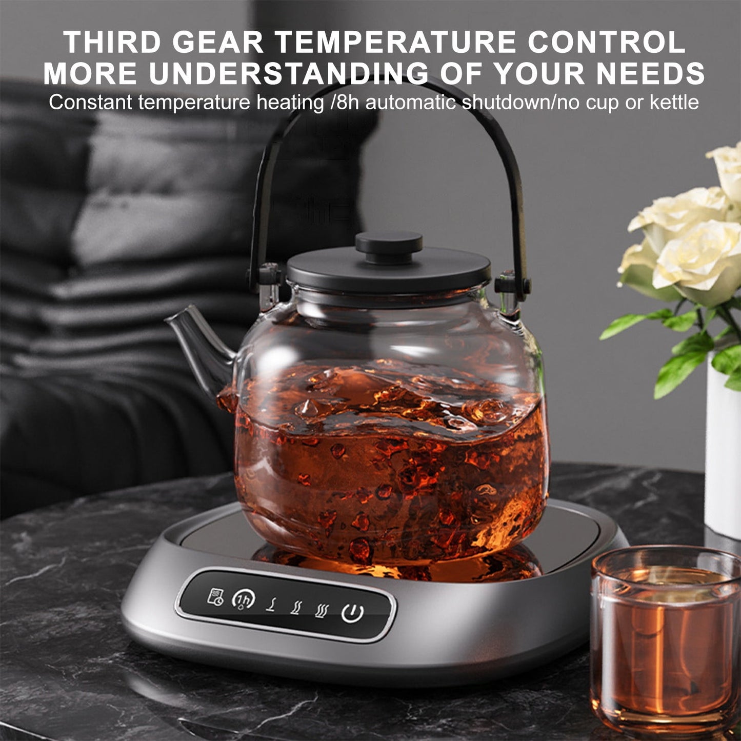 Coffee Mug Warmer, Mug Warmer for Office Desk, Electric Coffee Cup Warmer for Desk with 3-Temp Settings, Advanced Temperature-Controlled Beverage Warmers Heating Plate, for Coffee, Milk, Tea Multicolor
