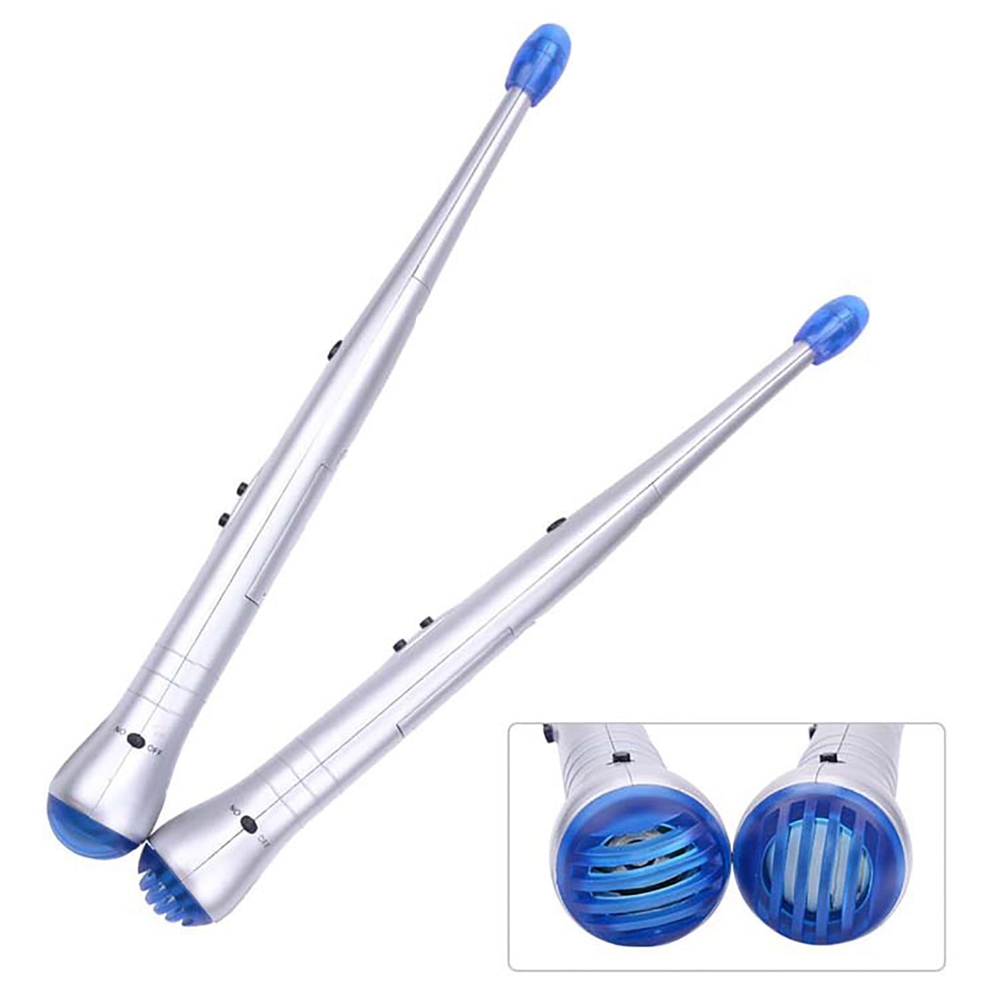 1 Pair Electronic Drumsticks, Adjustable Sensitivity Intelligent Electric Light Up Drumsticks, Electronic Air Drum Sticks, Rock Beat Drum Stick, Percussion Instrument Tool Silver