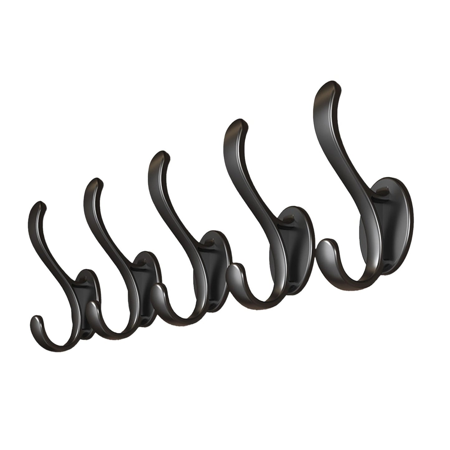 Wall Mounted Coat Hooks, 5 Pack Heavy Duty Hardware Robe Hooks, Decorative for Single Hanging Coats Towel Cubicle Classroom Kitchen Bath Backpack Hat Hook Black