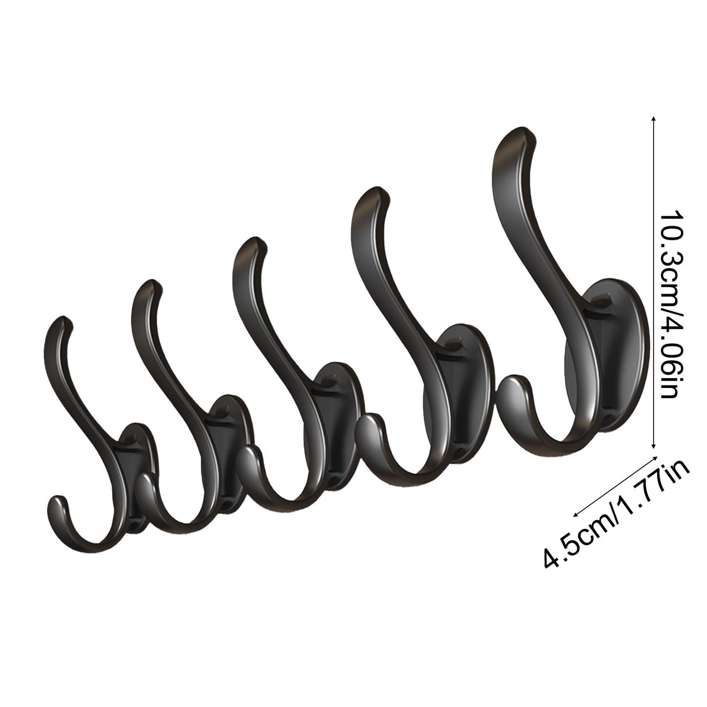 Wall Mounted Coat Hooks, 5 Pack Heavy Duty Hardware Robe Hooks, Decorative for Single Hanging Coats Towel Cubicle Classroom Kitchen Bath Backpack Hat Hook Black