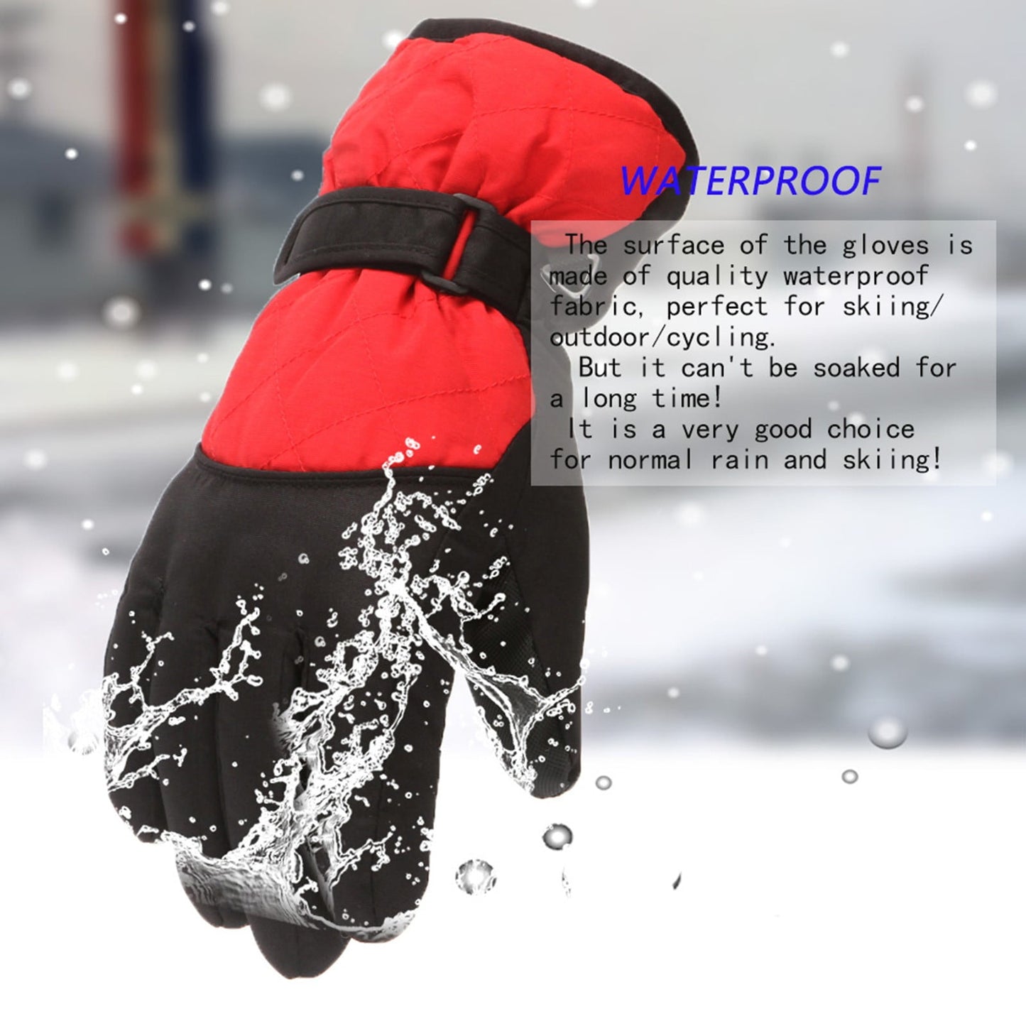 GXWEA 2T Gloves Kids Waterproof Gloves Kids Gloves Winter Gloves Thick Gloves Stretchy Warm Gloves Boys Girls 6-11 Year 10-16 Year AHA2 kids snow gloves Red