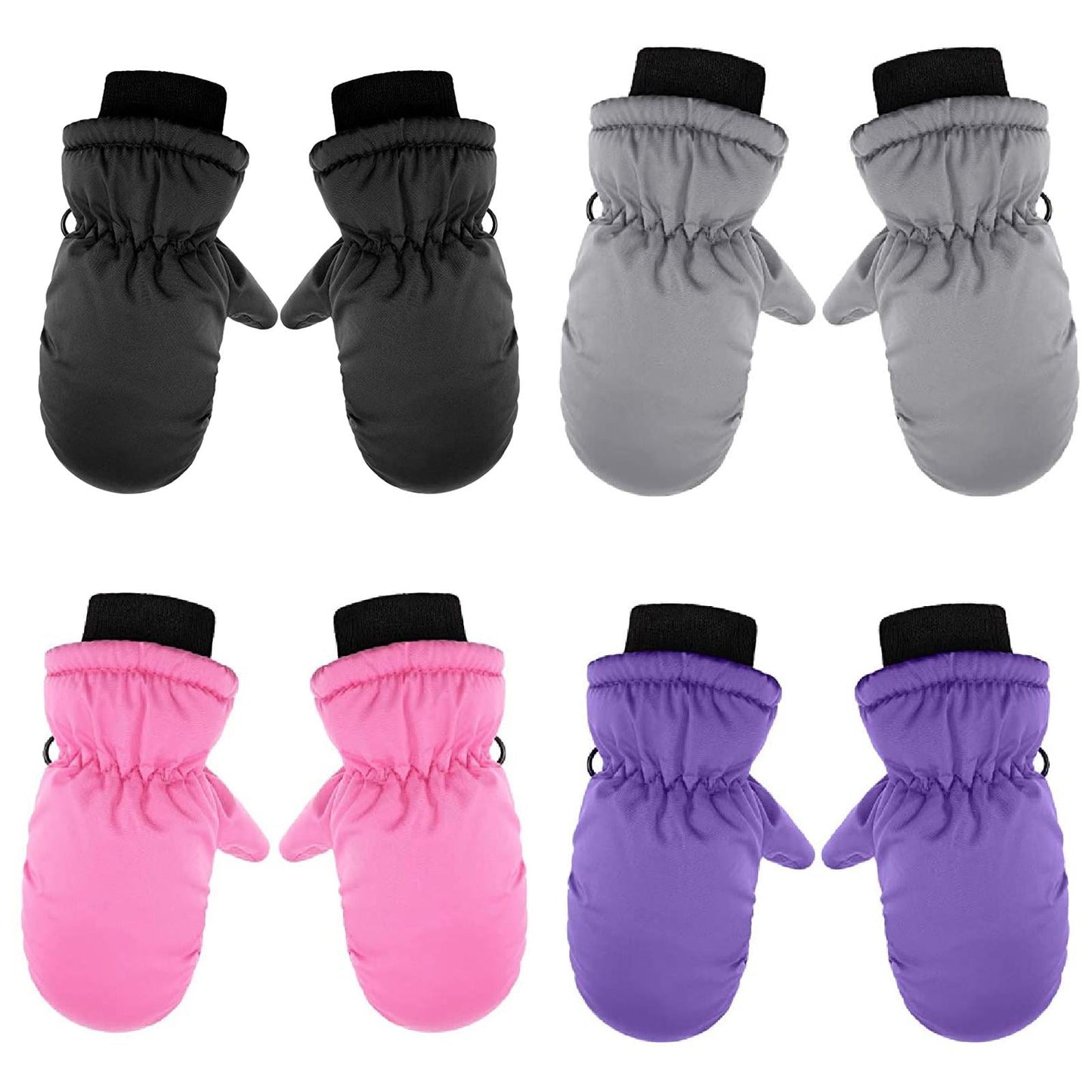GXWEA 2T Gloves Kids Waterproof Gloves Kids Gloves Winter Gloves Thick Gloves Stretchy Warm Gloves Boys Girls 6-11 Year One Size color-1