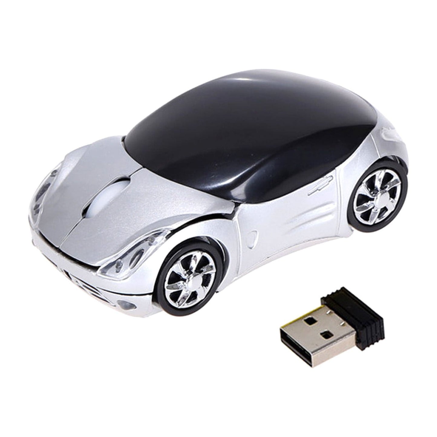 2.4G Wireless Mouse, Cute Car Mouse, 2.4G Wireless (10m Range) and USB Plug and Play, 1200DPI Optical Tracking, for PC Computer Laptop Tablet, with LED Light Pink