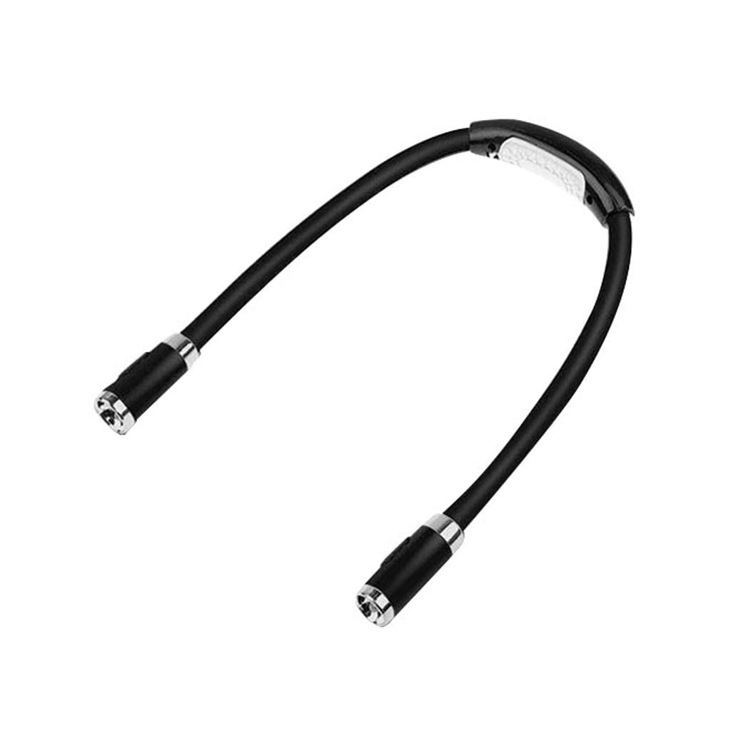 Rechargeable LED Neck Reading Light, 3 Modes Neck Reading Lamp, Hands Free Flexible Torch, U-Shaped LED Light with Soft Silicone Arms Comfortable Wear, for Camping Repairing Knitting Black