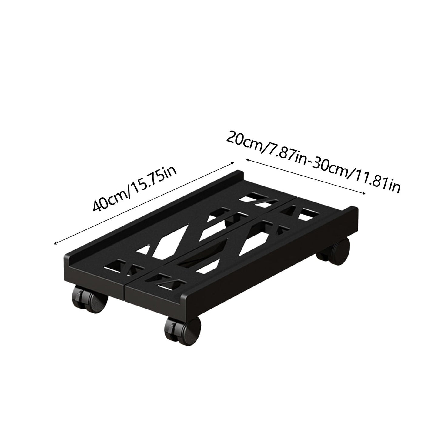 Adjustable Mobile CPU Stand, Ventilated Computer Tower Stand with 4 Caster Wheels, for PC Tower, Under Desk CPU Holder, PC Floor Cart Computer Riser for Gamers Black