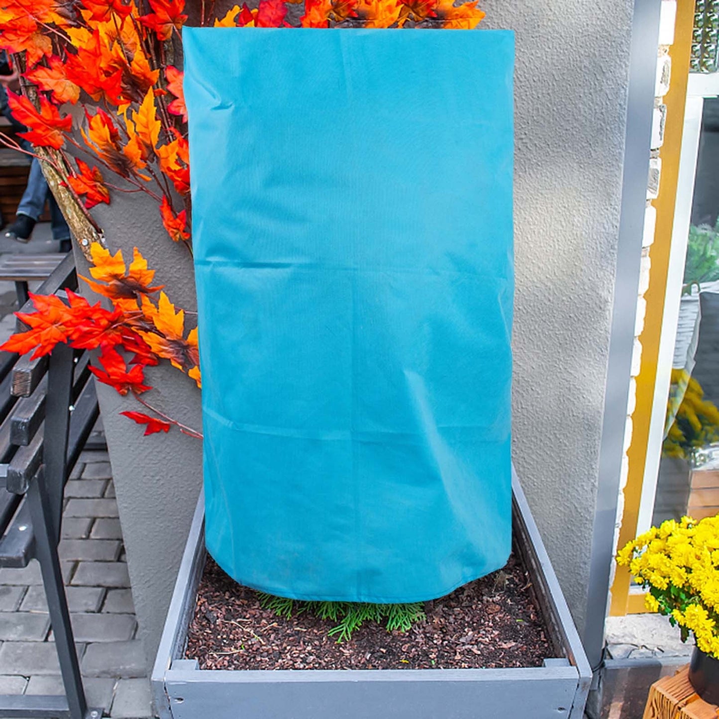 Plants Covers Freeze Protection, Frost Blankets with Drawstring, Winter Plants Protection Covers for Outdoor Plants Potted Shrubs L