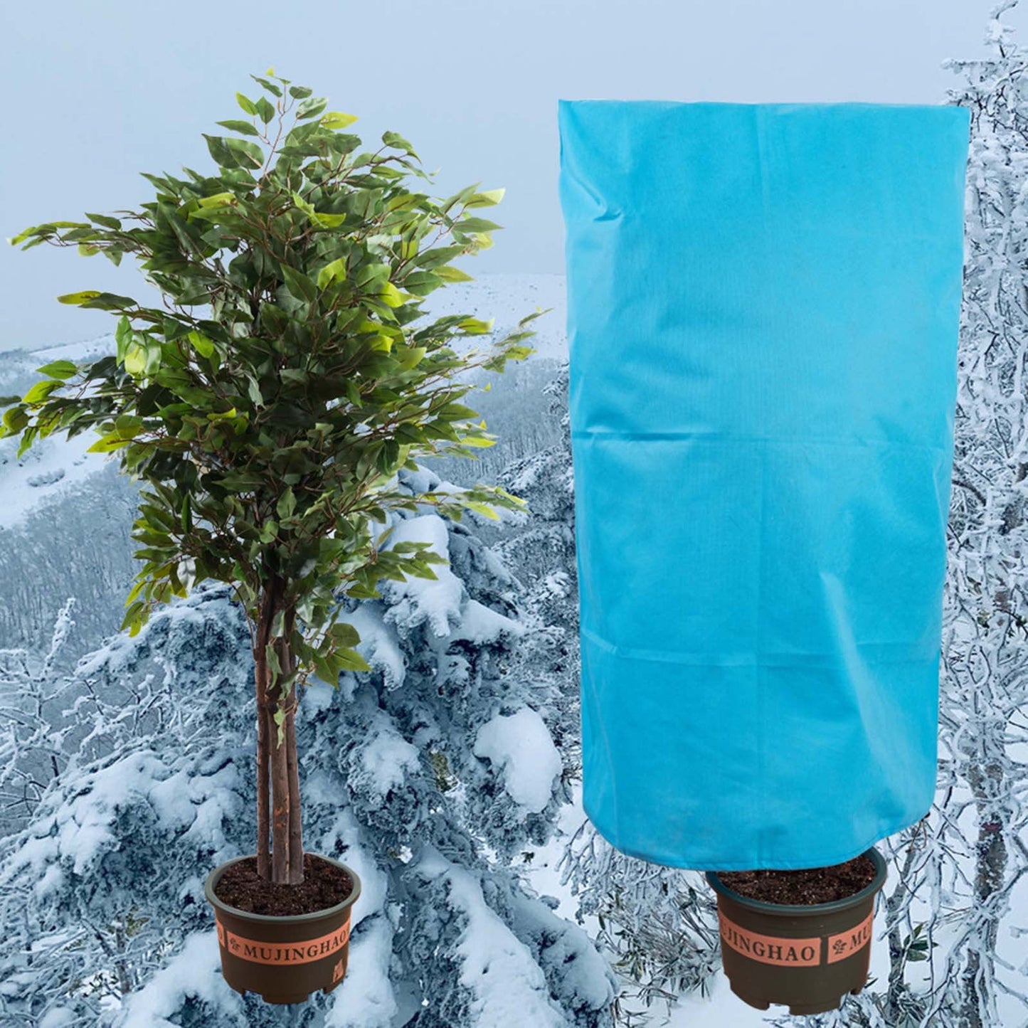 Plants Covers Freeze Protection, Frost Blankets with Drawstring, Winter Plants Protection Covers for Outdoor Plants Potted Shrubs S