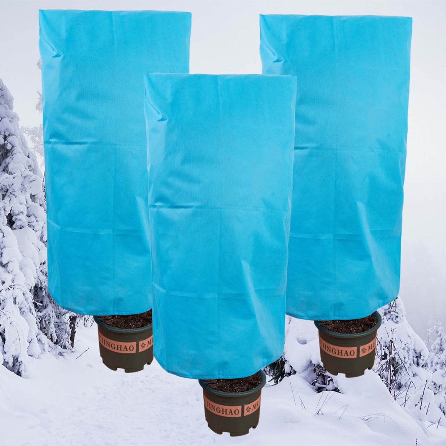 Plants Covers Freeze Protection, Frost Blankets with Drawstring, Winter Plants Protection Covers for Outdoor Plants Potted Shrubs S