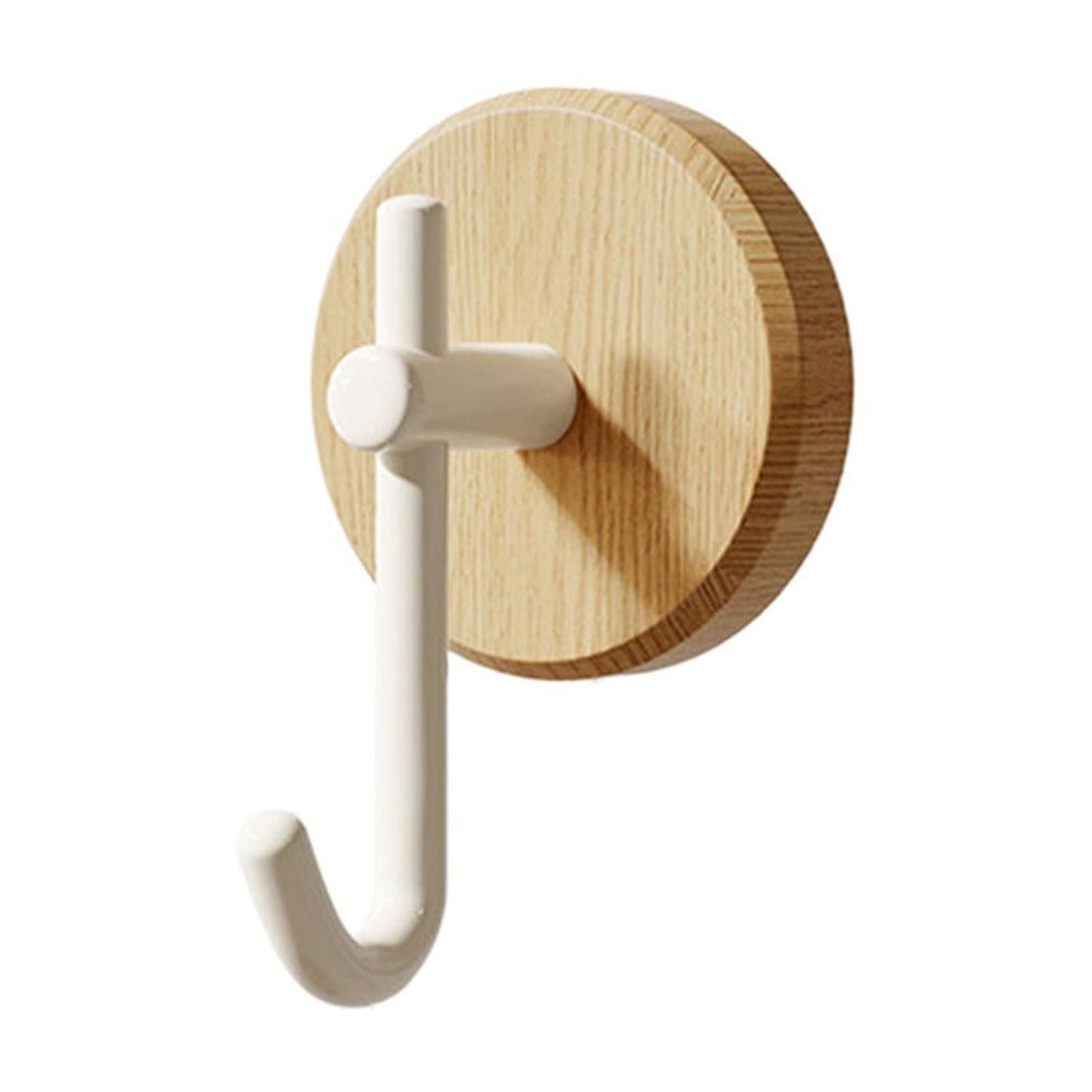 Wreath Hanger for Front Door, No Drilling Walnut Hook, Stick on Wall Hook, Self-Adhesive Household Hook for Towels, Keys, Hats, Coats, Bags 1PCS Black