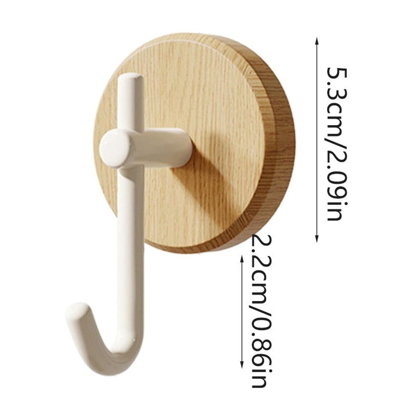 Wreath Hanger for Front Door, No Drilling Walnut Hook, Stick on Wall Hook, Self-Adhesive Household Hook for Towels, Keys, Hats, Coats, Bags 1PCS Black