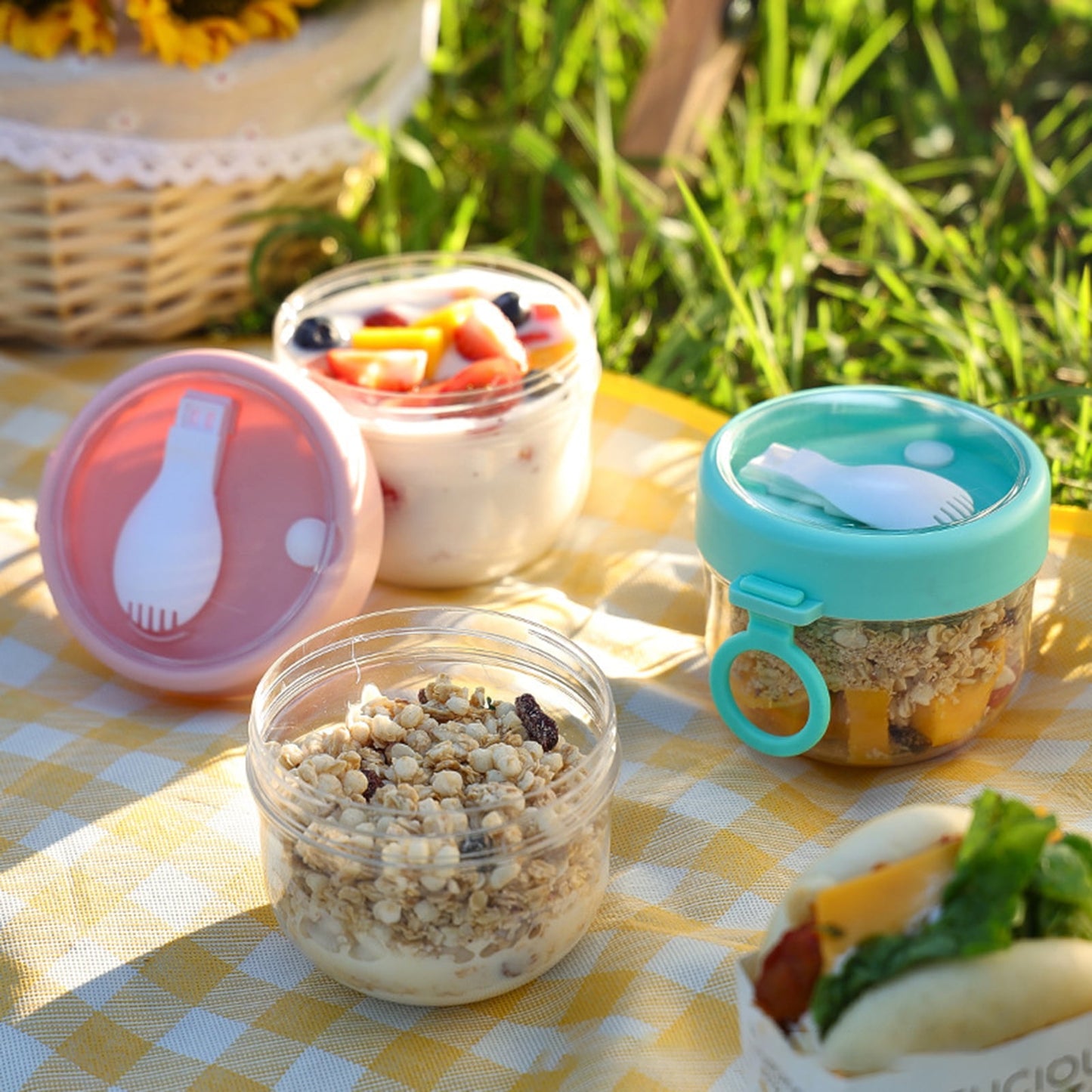 BOBASNDM Polycarbonate White PC Leakproof Yogurt Container White