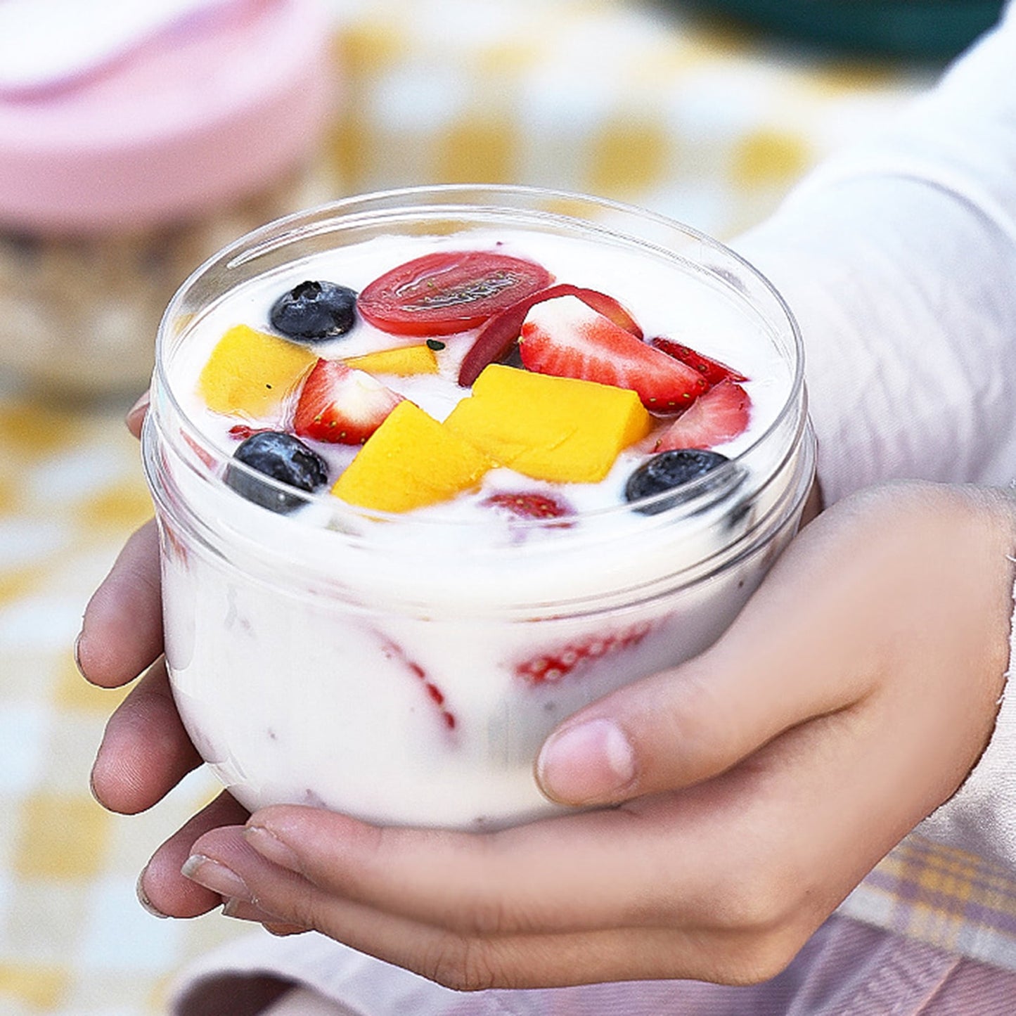 BOBASNDM Polycarbonate White PC Leakproof Yogurt Container White