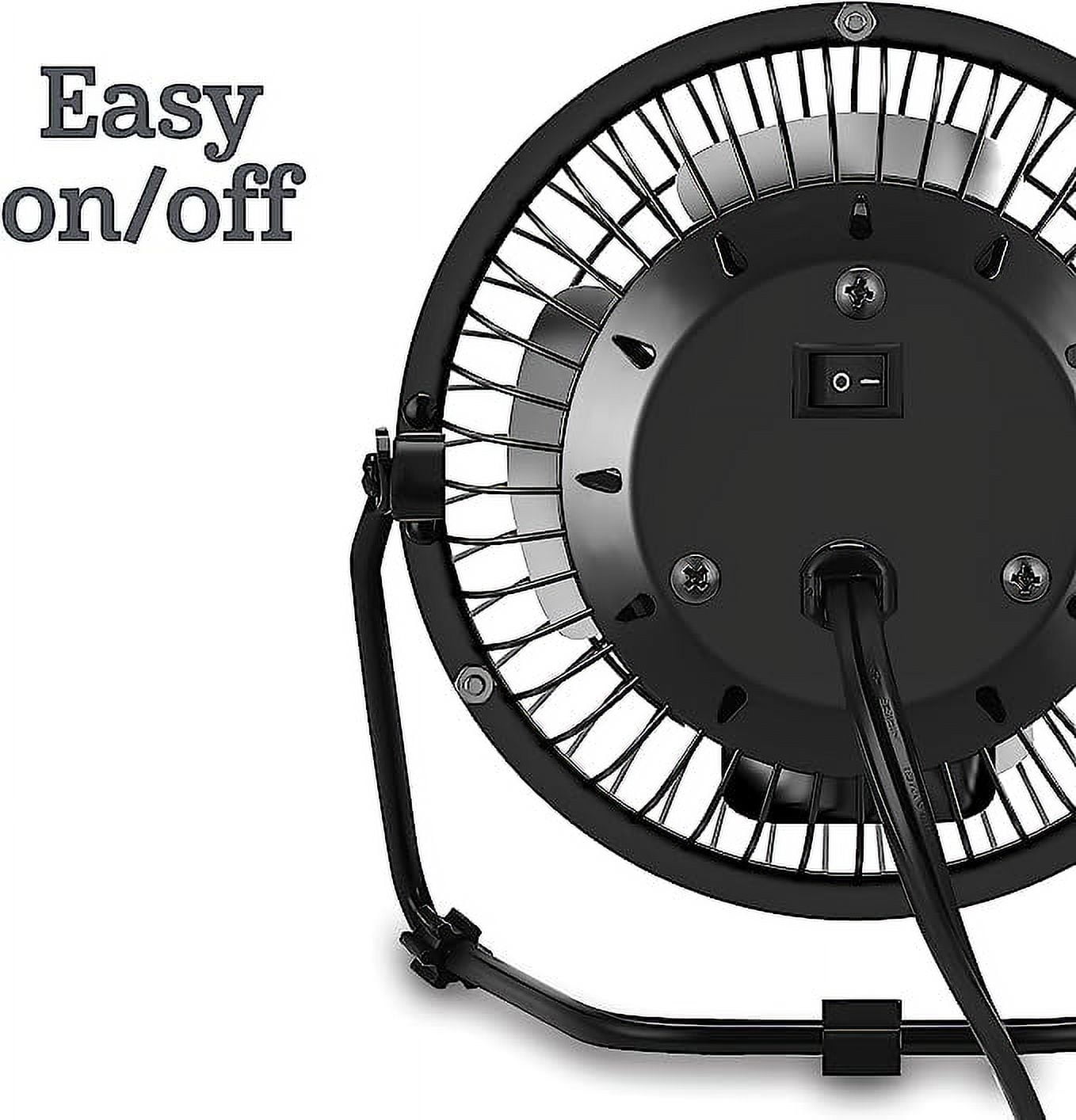Tutuviw 4 Inch USB Desk Fan,Small and Quiet,Powerful USB Powered Portable Fan,Strong Airflow,Mini Metal USB Fan,360°Rotation,Personal Cooling Fan with 2 Speed for Home Office,Black Green