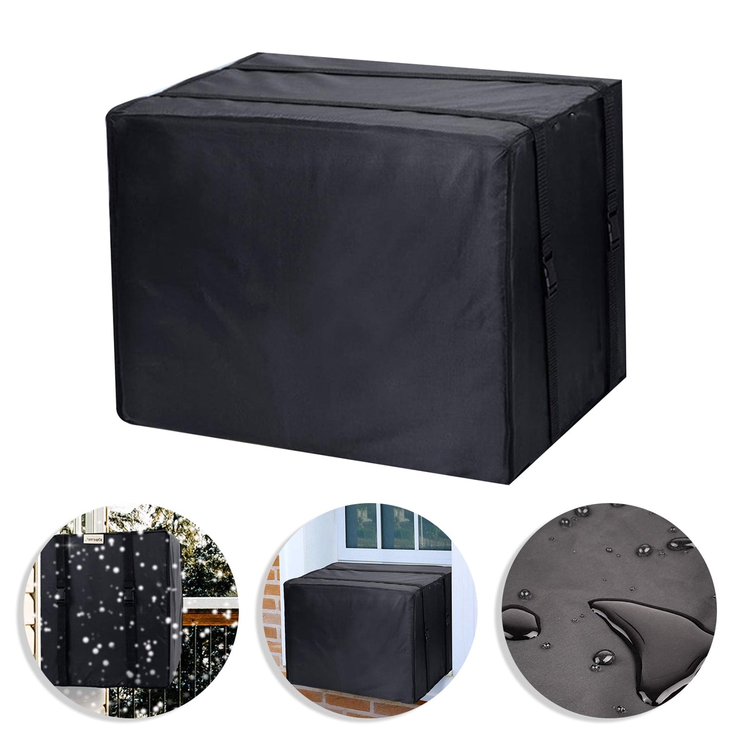 Cheers.US Window Air Conditioner Cover Outdoor, Outside Window AC Unit Cover Black Dust-Proof Waterproof AC Cover Outdoor Window AC Protection Cover M Beige