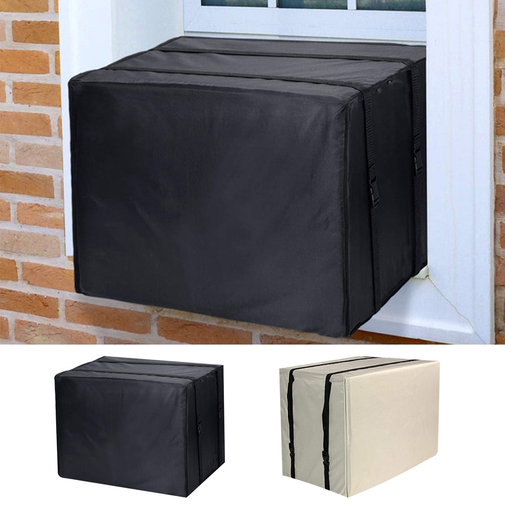 Cheers.US Window Air Conditioner Cover Outdoor, Outside Window AC Unit Cover Black Dust-Proof Waterproof AC Cover Outdoor Window AC Protection Cover L Black