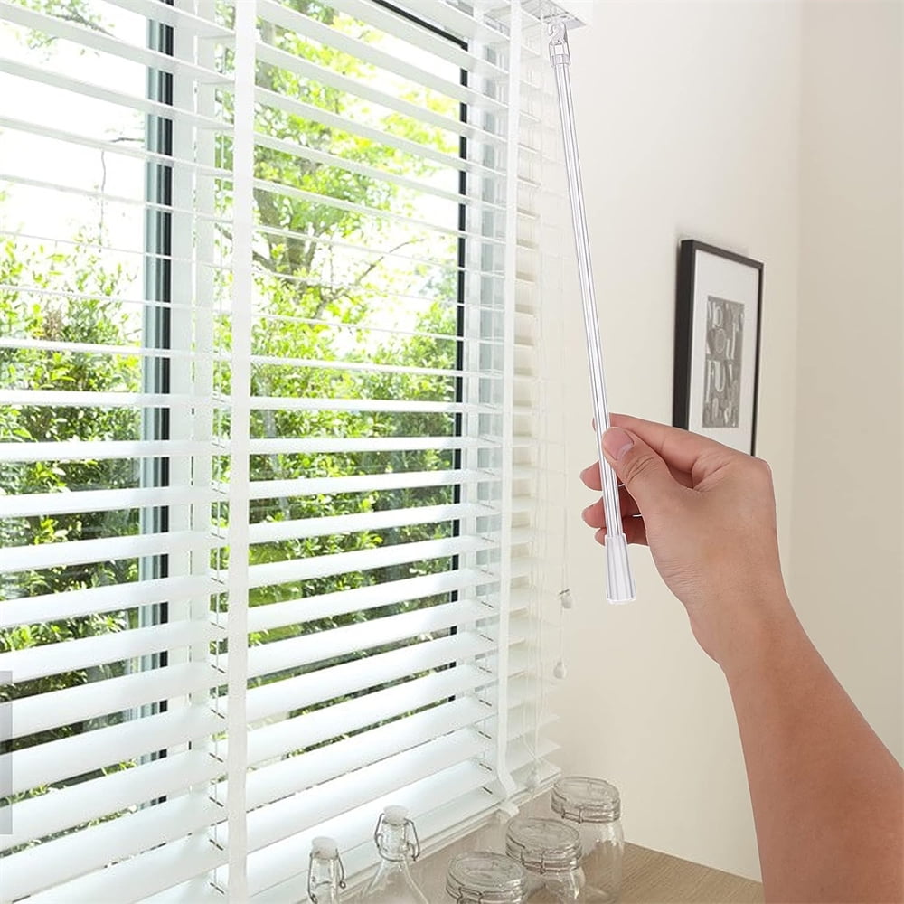 Tutuviw Blind Wand Vertical Blinds Replacement Parts,2PCS White Fiberglass Blinds Stick Replacement with Hook and Handle Curtain Stick Blind Tilt Wand for Window Opener Accessory (12 Inch)