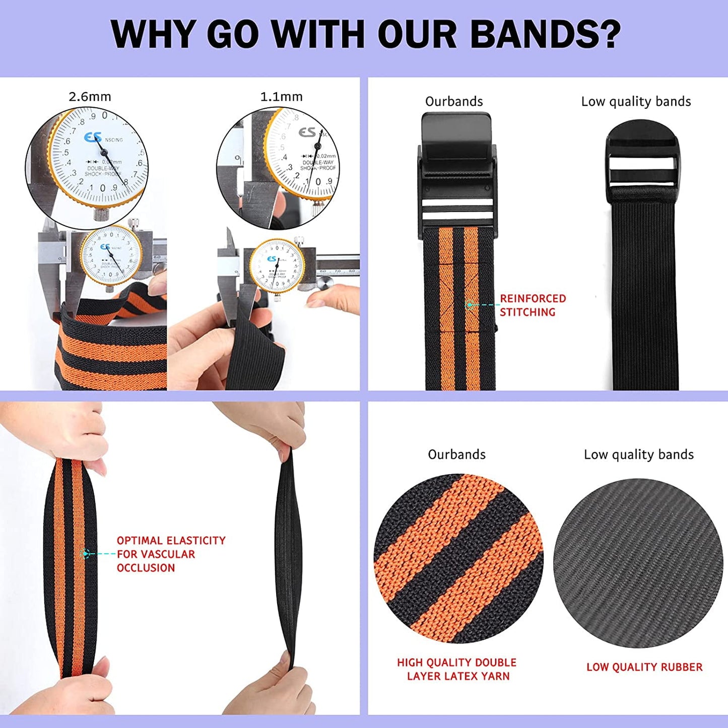 Blood Flow Restriction Bands for Women Glutes & Hip Building, Occlusion Training Bands, Best Fabric Resistance Bands for Exercising Your Butt, Squat, Thigh, Fitness Orange