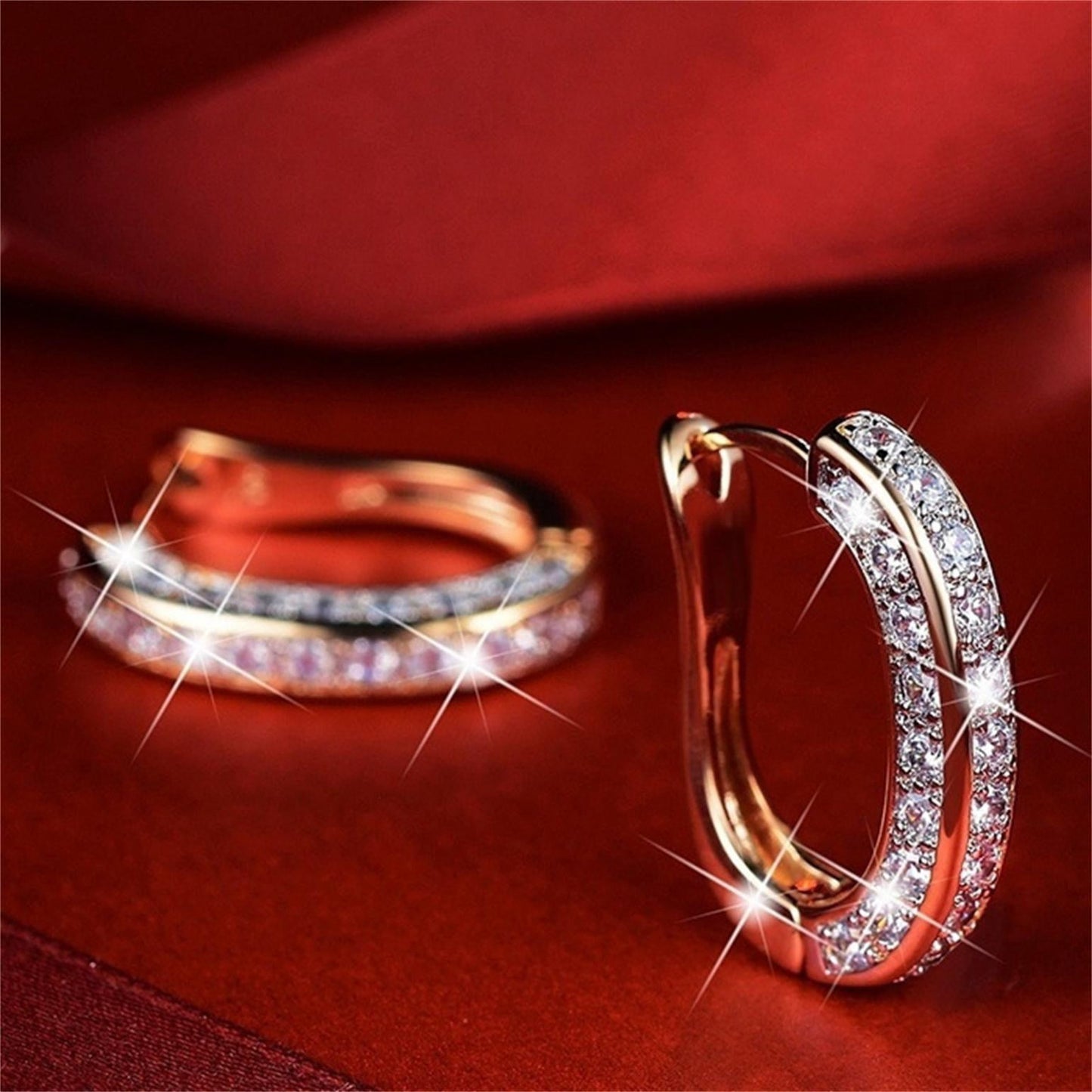 Chmadoxn 925 Hoop Earrings for Women Silver Women Hoop Earrings Set with GH Created Moissanite gold,silver,rose gold
