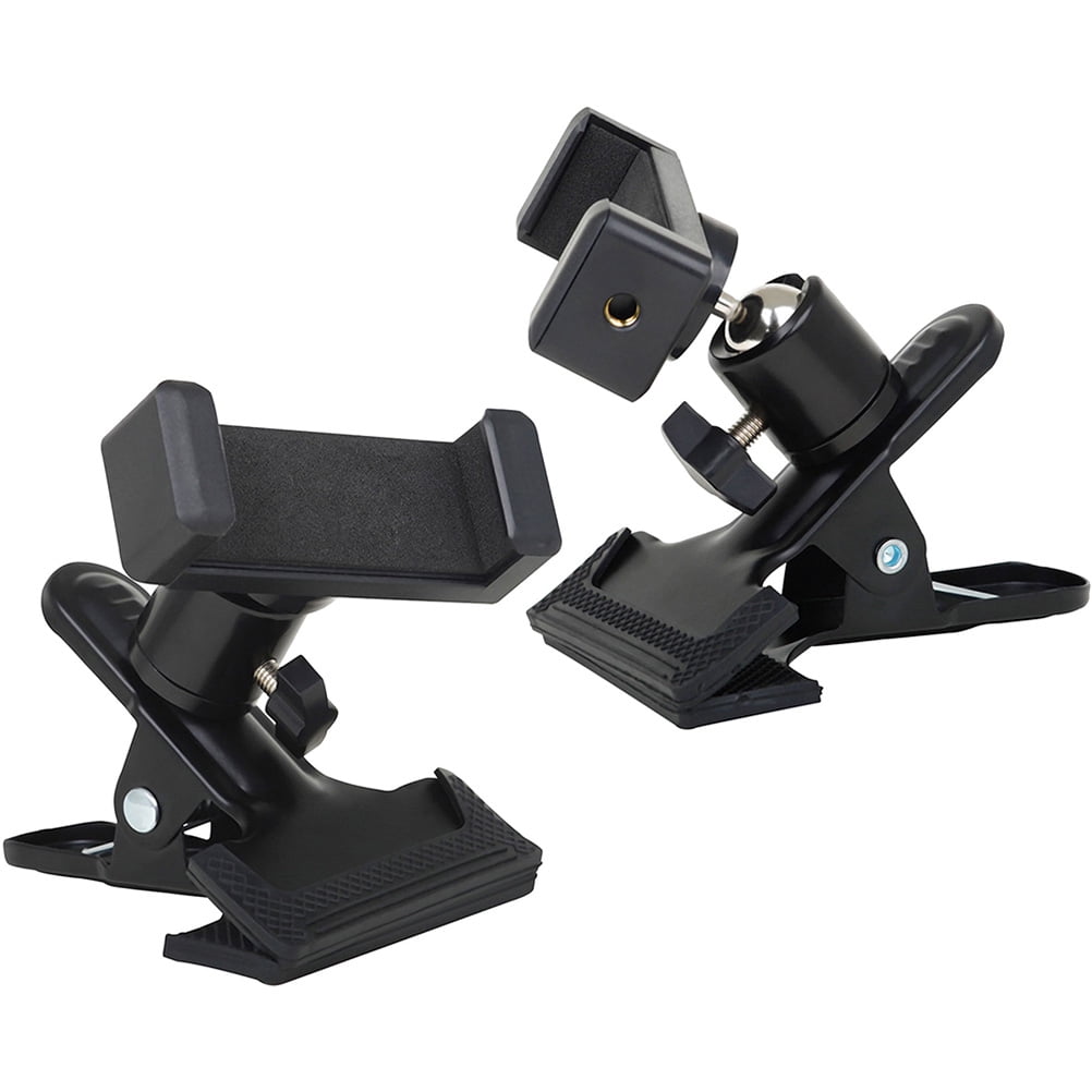 HOOWIFFY Guitar Phone Mount Metal Holder Black for Music Scores and Video Recording 2Pcs