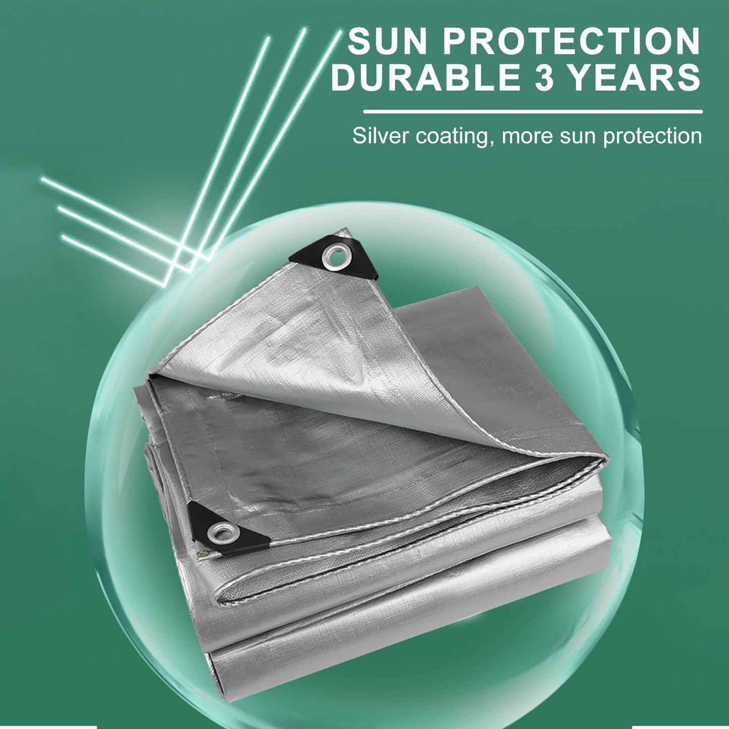 Darzheoy Heavy Duty Tarp Cover, Thick Tarps Waterproof Tear and Rip Proof UV Resistant Tarpaulin with Reinforced Grommets and Edges F