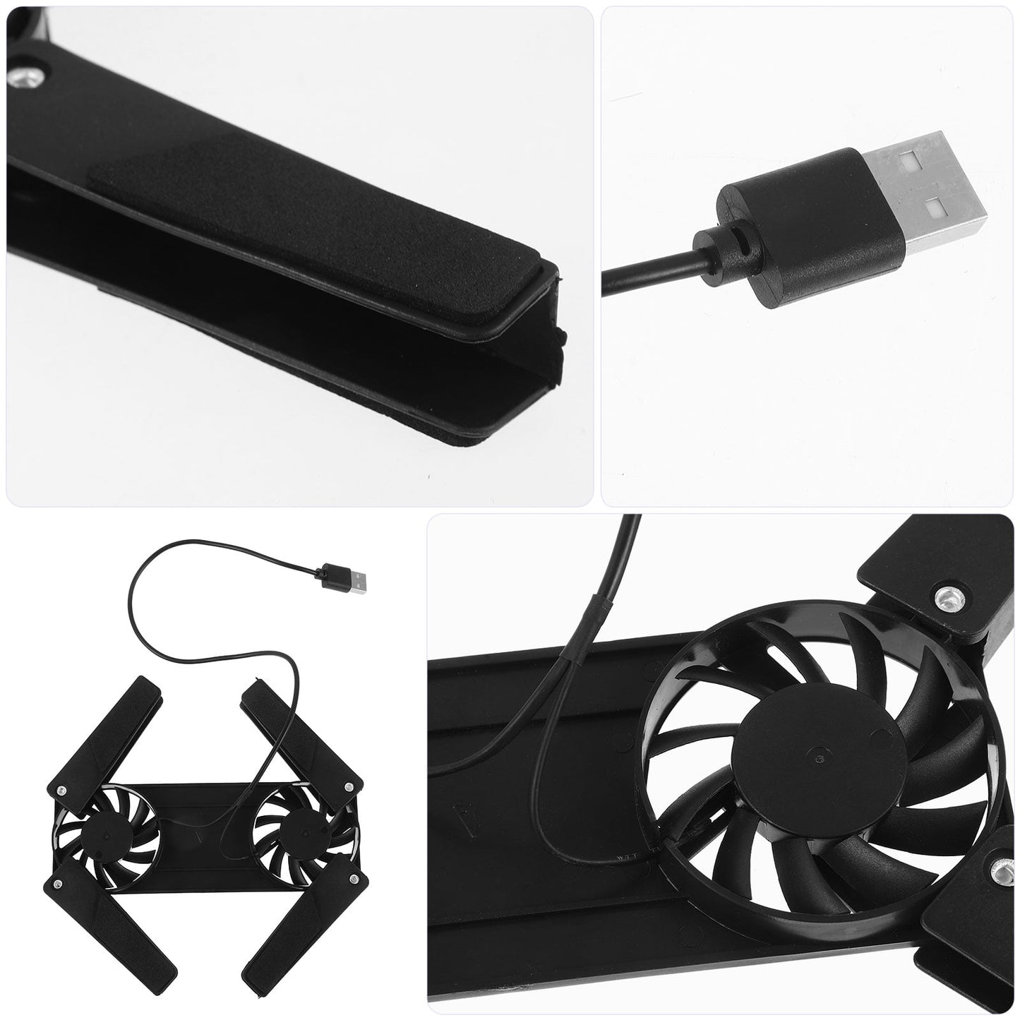 WHAMVOX Laptop Cooling Pad with Fan, Notebook Cooler Radiator Ventilation, Black, Efficient Heat Dissipation