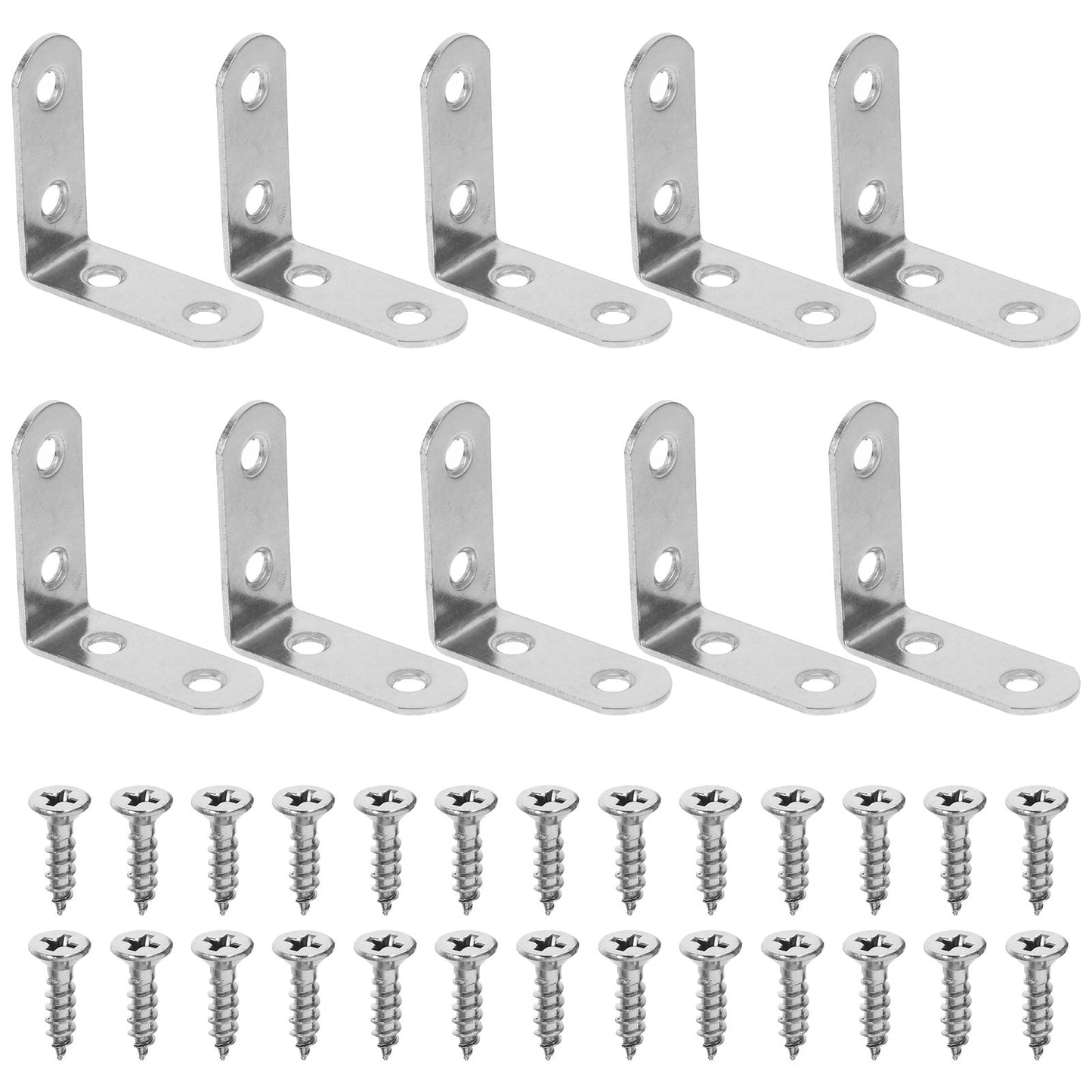 WHAMVOX 16 Sets Angle Brackets for Shelves 90 Degree Corner Brace Braces Silver