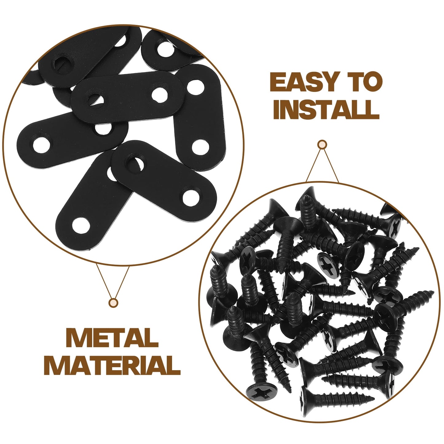 WHAMVOX 16 Sets Flat Corner Braces Straight Mending Plates Metal Fixing Corner Brace with Screws
