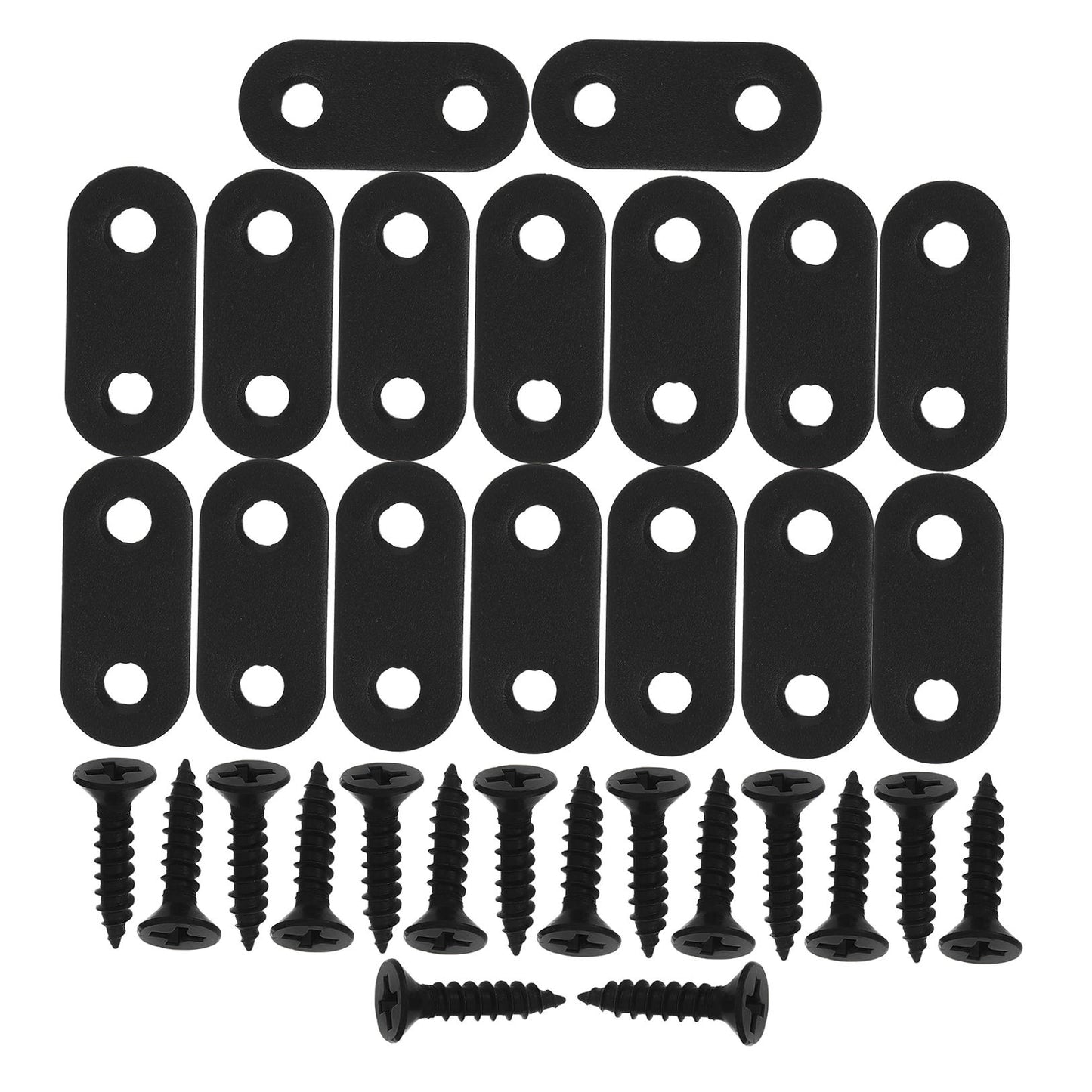 WHAMVOX 16 Sets Flat Corner Braces Straight Mending Plates Metal Fixing Corner Brace with Screws
