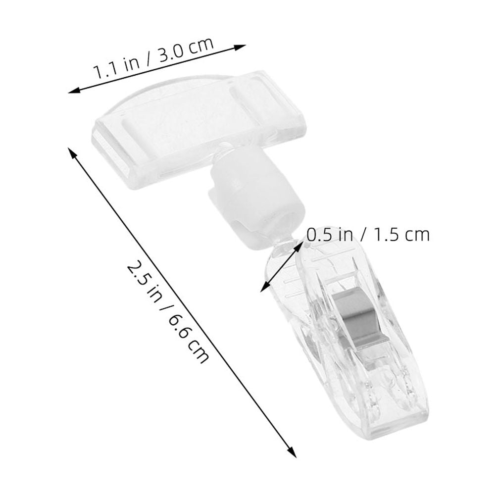 WHAMVOX 16 Pcs Name Tag Clips for Badges Holder with Display Transparent