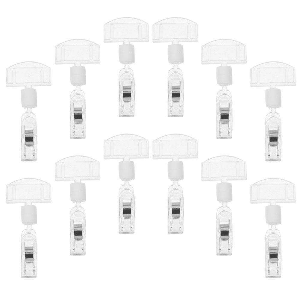 WHAMVOX 16 Pcs Name Tag Clips for Badges Holder with Display Transparent