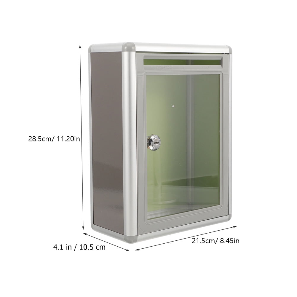 WHAMVOX 2 Pcs Modern Mailbox Wall Mount Transparent Office