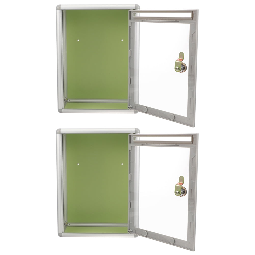 WHAMVOX 2 Pcs Modern Mailbox Wall Mount Transparent Office