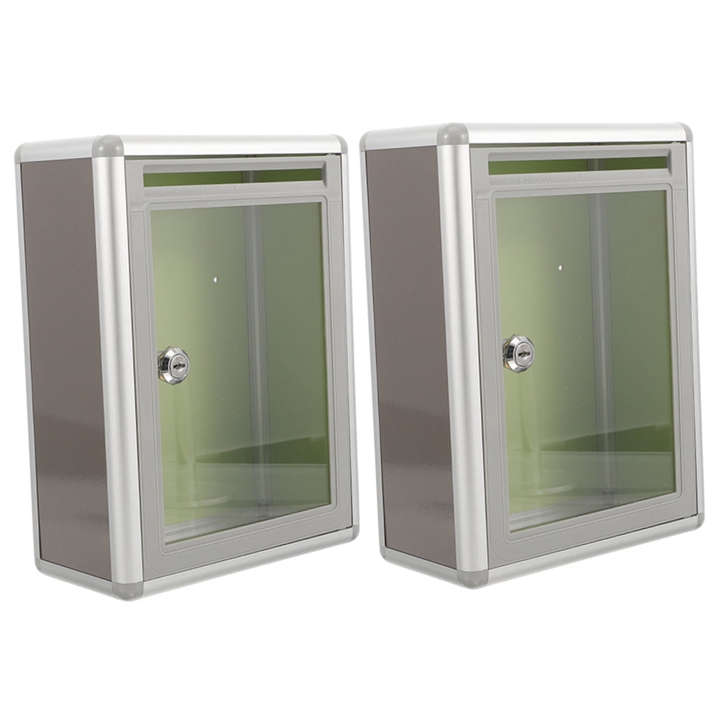 WHAMVOX 2 Pcs Modern Mailbox Wall Mount Transparent Office