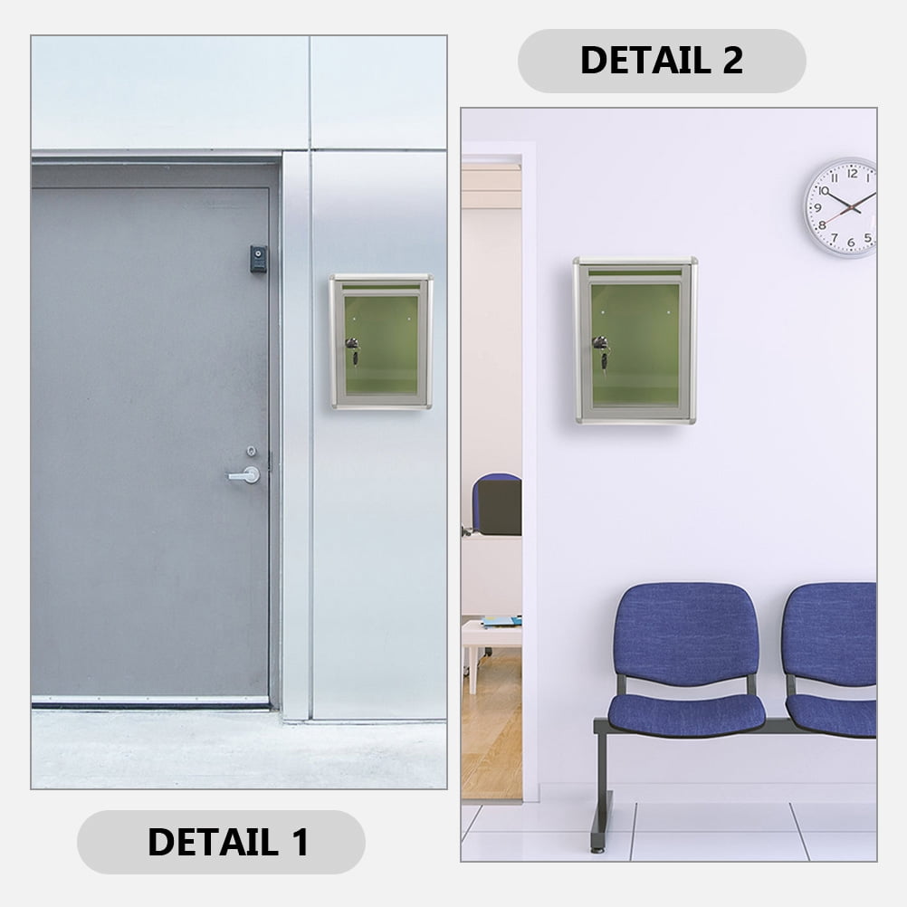 WHAMVOX 2 Pcs Modern Mailbox Wall Mount Transparent Office