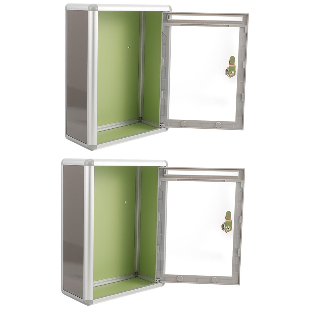 WHAMVOX 2 Pcs Modern Mailbox Wall Mount Transparent Office